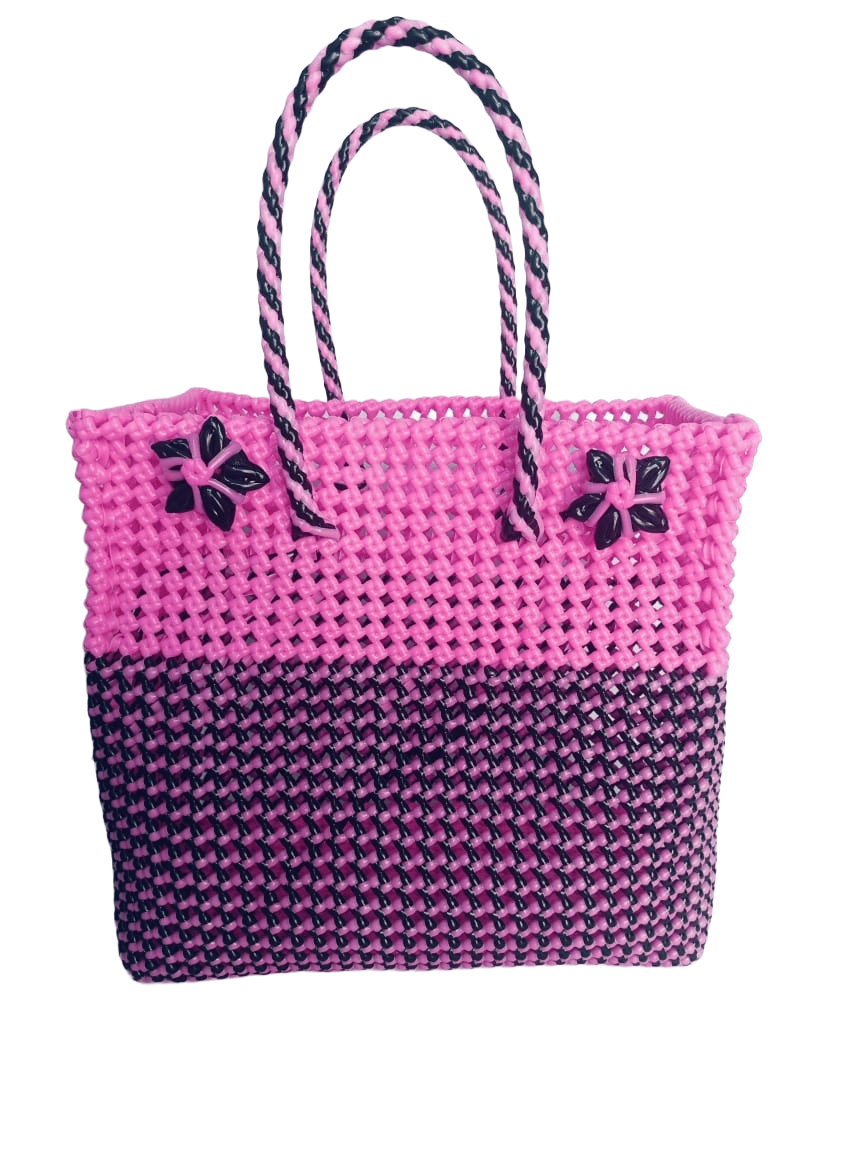 Hand-Woven Dual-Tone Plastic Wire Tote Bag (Koodai)