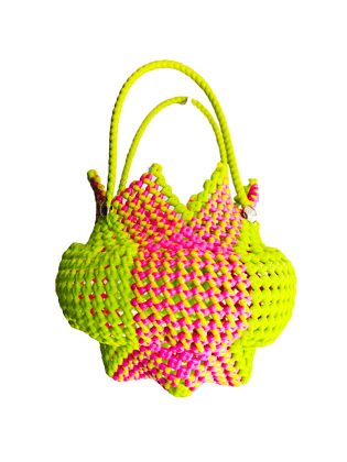 Hand-Woven Star-Shaped Plastic Wire Pooja Basket / Pot Koodai Hand-Woven Star-Shaped Plastic Wire Pooja Basket / Pot Koodai