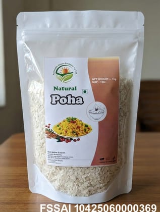 Natural Poha - Flattened Rice, 1kg Pack by Agrensalo Grains