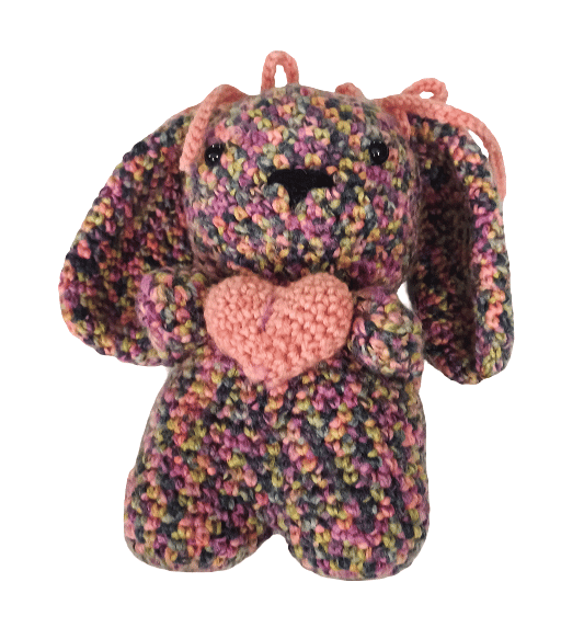 Handmade Crochet Bunny Plush Toy with Heart
