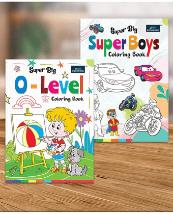 Super Big Coloring Book - O Level And Super Boys For Kids Set Of 2