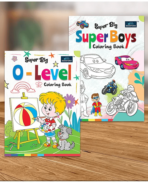 Super Big Coloring Book - O Level And Super Boys For Kids Set Of 2