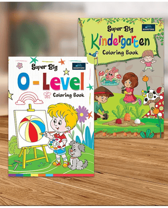 Super Big Coloring Book - O Level And Kindergarten For Kids Set Of 2