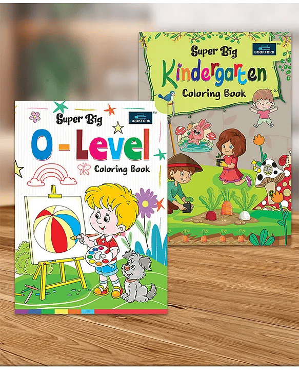 Super Big Coloring Book - O Level And Kindergarten For Kids Set Of 2