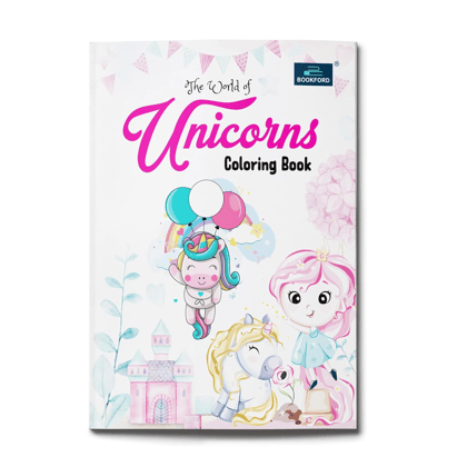 The World Of Unicorns Coloring Book For Kids