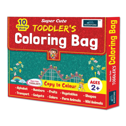 Super Cute Toddler's Coloring Bag Set Of 10 Coloring Books For Kids| Gift Bag For Children 