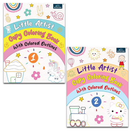 Little Artist Copy Coloring Book For Kids Set Of 2 - (Part 1, 2) 