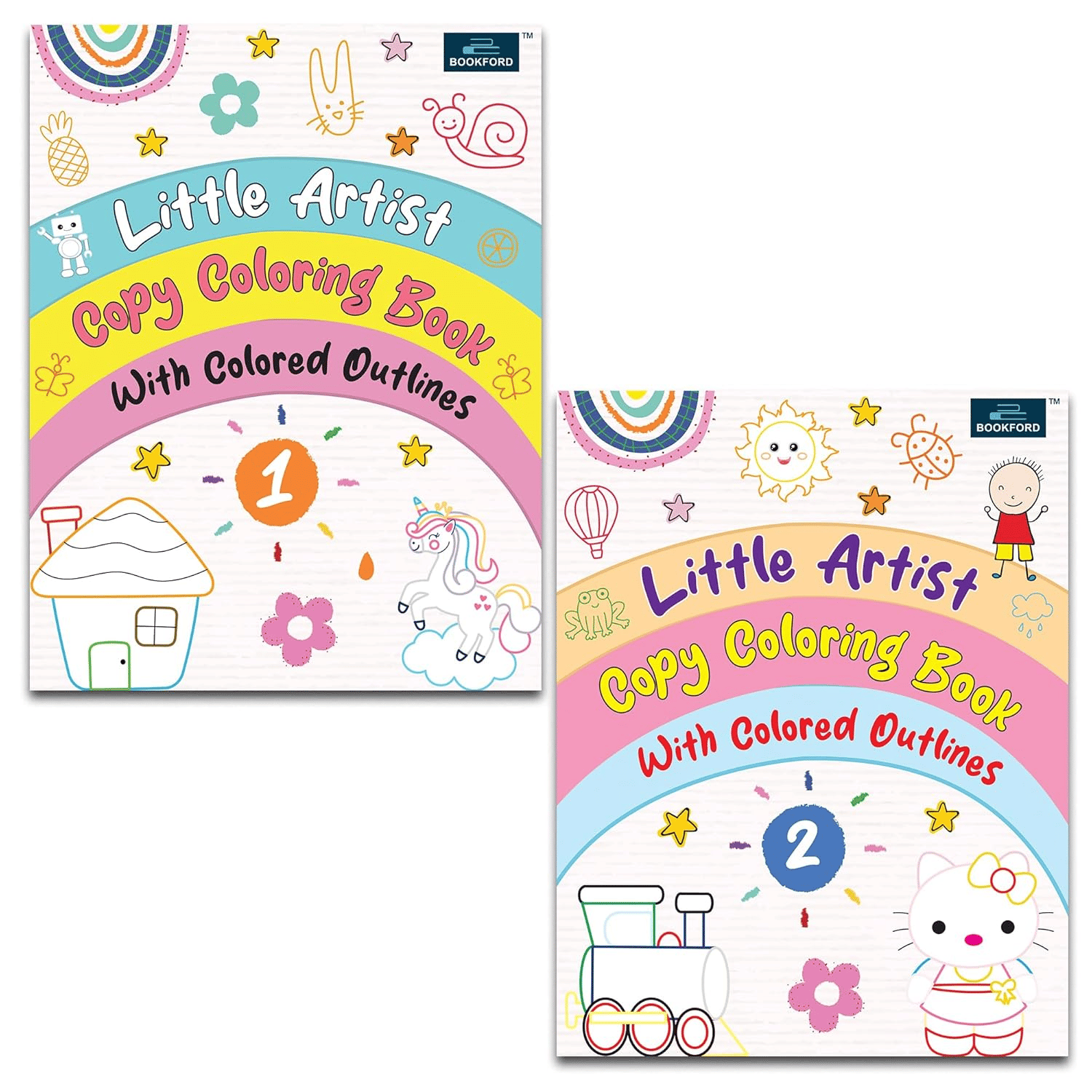 Little Artist Copy Coloring Book For Kids Set Of 2 - (Part 1, 2) 