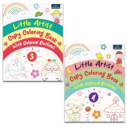 Little Artist Copy Coloring Book For Kids Set Of 2 - (Part 3, 4) 