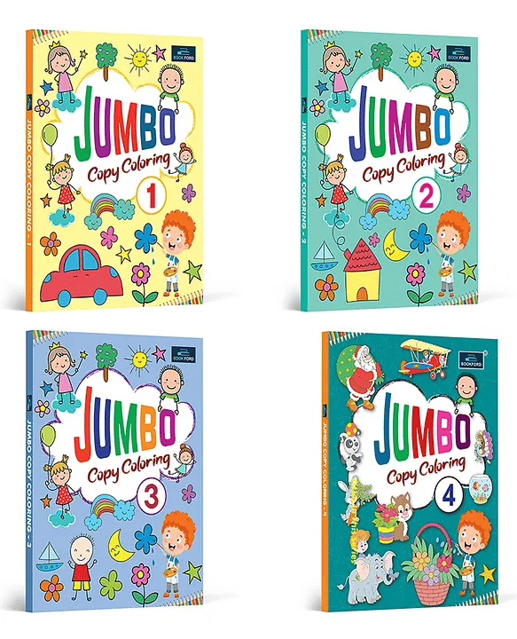 Jumbo Copy Coloring - Set of 4 Books For Kids