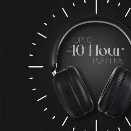  Portronics Muffs M6 Over Ear Wireless Bluetooth Headphone with Upto 40 Hours Playtime, Dual Pairing, 40mm Driver, HD Mic, Bluetooth 5.4V, Foldable Design