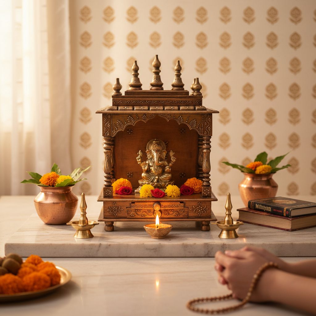 Wooden Beautifull Copper Temple For Home