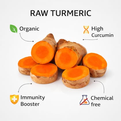 Raw Turmeric | Turmeric Root | Kachi Haldi fresh | Taaja Pasupu | Pacha Manjal | Pachamanjal | Natural and export quality, Bengal origin (400 gm), Organically grown, Produced and sorted by our own farmers