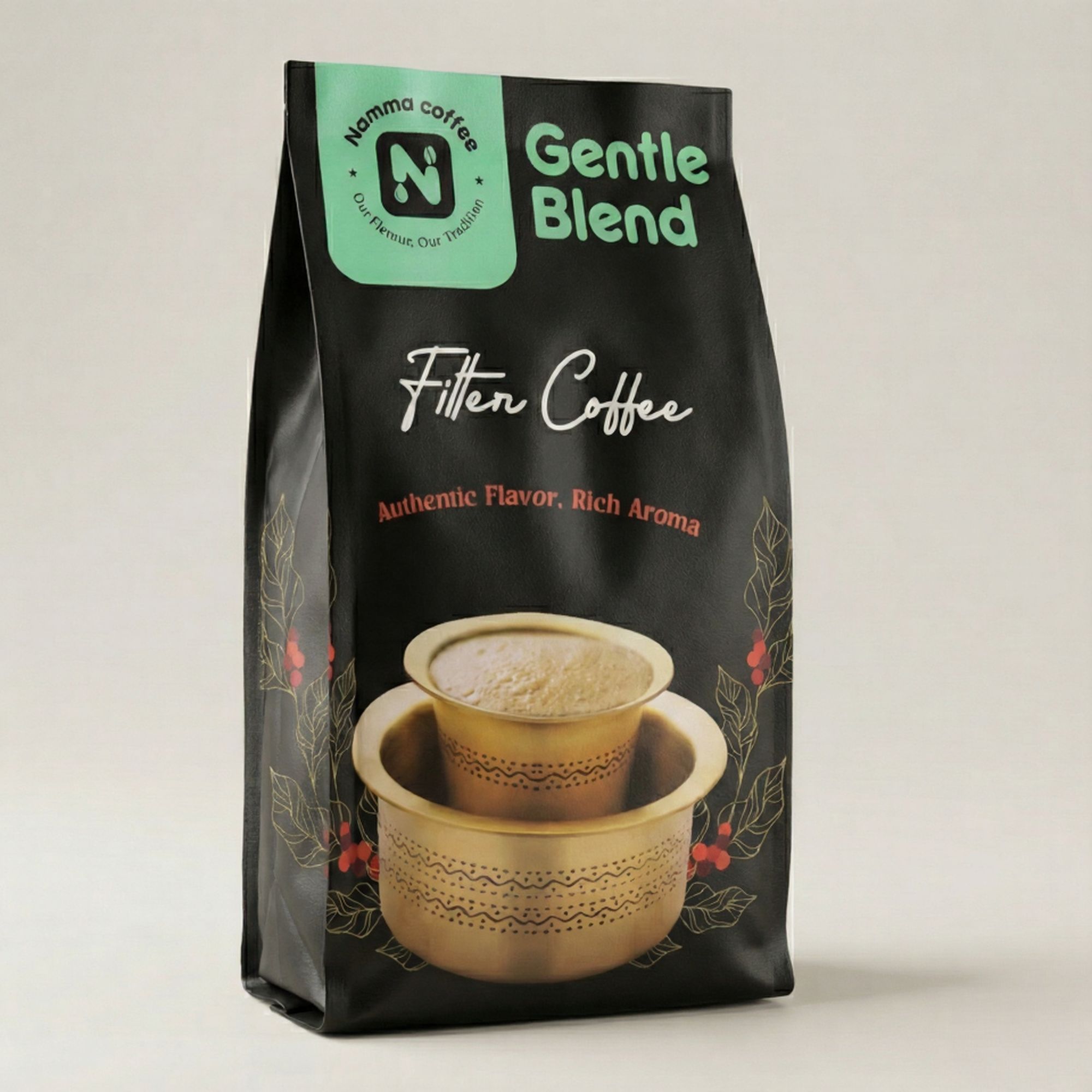 Namma Coffee  - Gentle Blend Filter Coffee Powder - 70% Coffee, 30% Chicory | Authentic South Indian Filter Coffee | Freshly Roasted, Strong And Aromatic