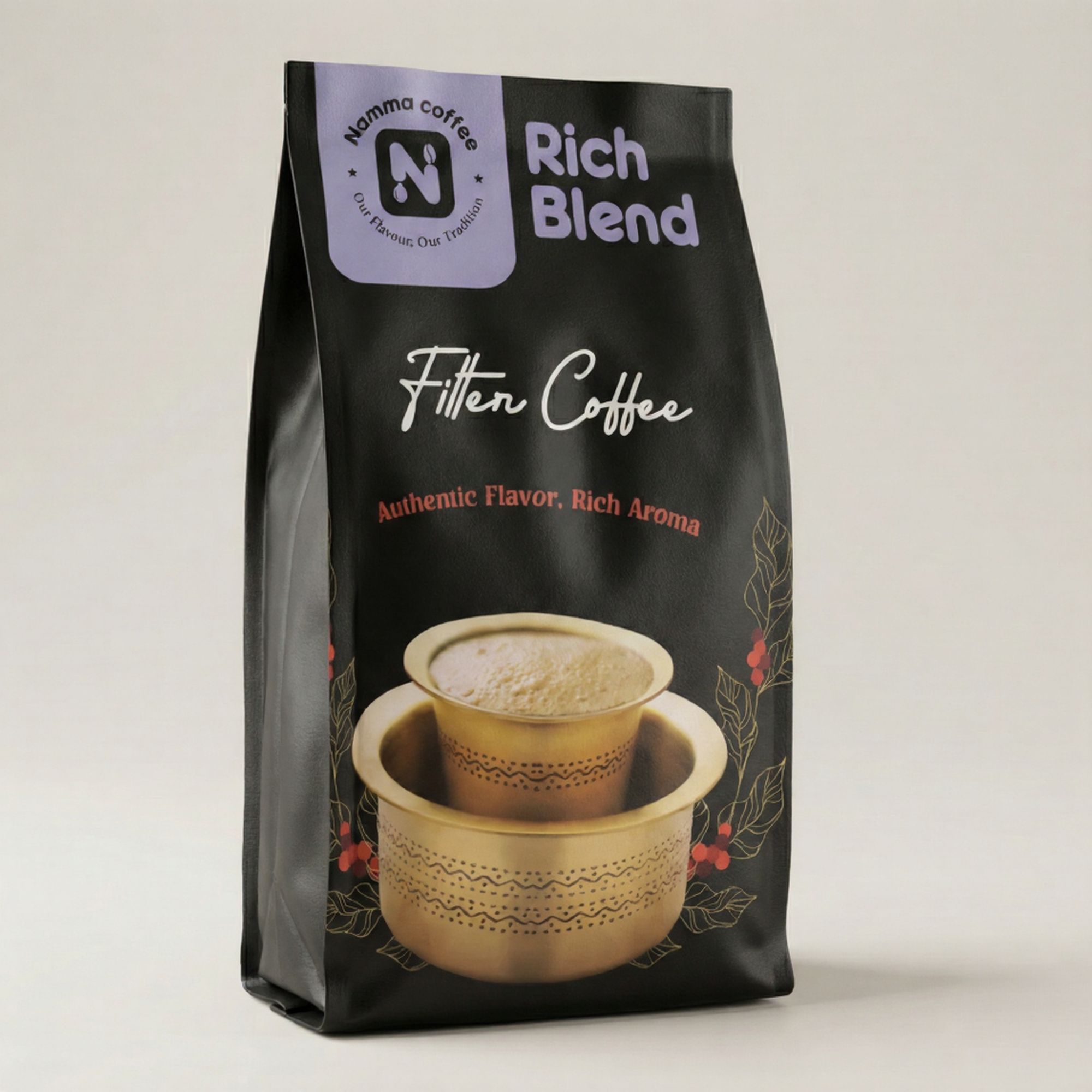 Namma Coffee  - Rich Blend Filter Coffee Powder - 90% Coffee, 10% Chicory | Authentic South Indian Filter Coffee | Freshly Roasted, Strong And Aromatic