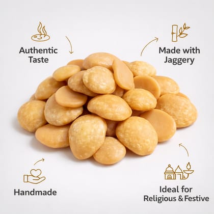 RANNA Special Jaggery Batasha | Patasha (400g) | Handmade | Great Delicious