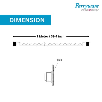 Parryware 1 Meter PVC Connection Hose Pipe | White | Pipe For Wash Basins and Sinks, Health Faucets & Flush Tanks | Corrosion-Resistant, Durable, Versatile Plumbing Connection Solution | T61989299