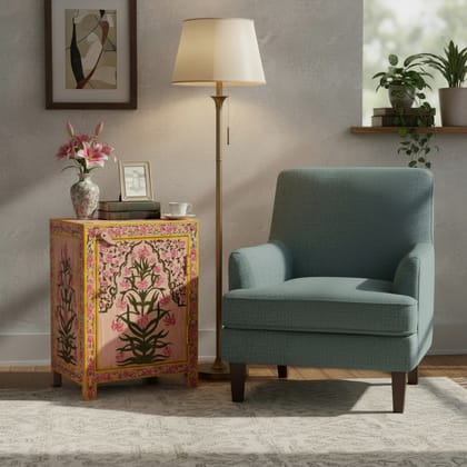 Wooden Hand-Painted Cabinet | Bedside