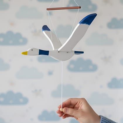 Hanging Wooden Bird | Wooden Bird Hanging | Wooden Bird Hanging Decoration | Hanging Bird Mobile | Flying Bird Mobile | Flapping Bird Mobile | Swallow Mobile | Bird Crib Mobile | Wooden Seagull Mobile