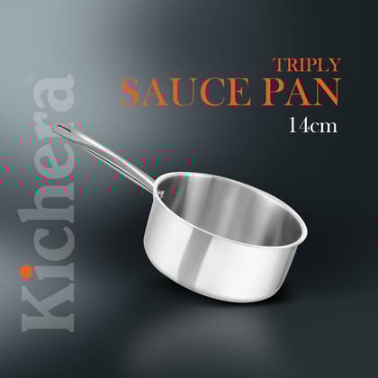 Kichera Triply Stainless Steel Saucepan Tube Handle-14CM