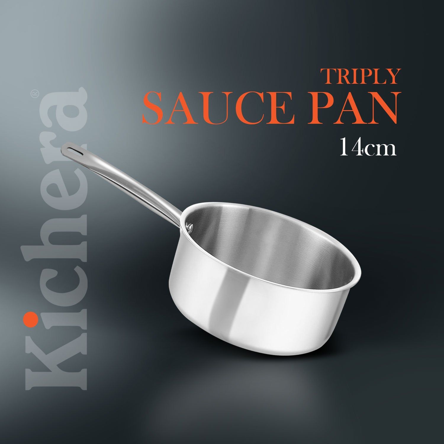 Kichera Triply Stainless Steel Saucepan Tube Handle-14CM