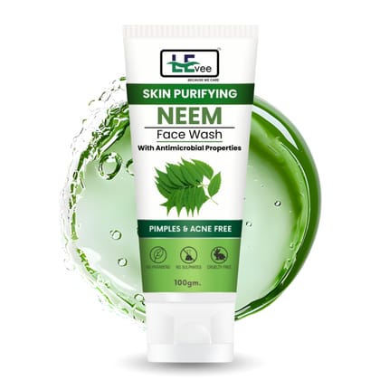 LEvee Skin Purifying Neem Face Wash for Men & Women | pH Balanced Cleanser for Acne & Pimple Control | With Natural Neem & Aloevera | For All Skin Types | 100ml