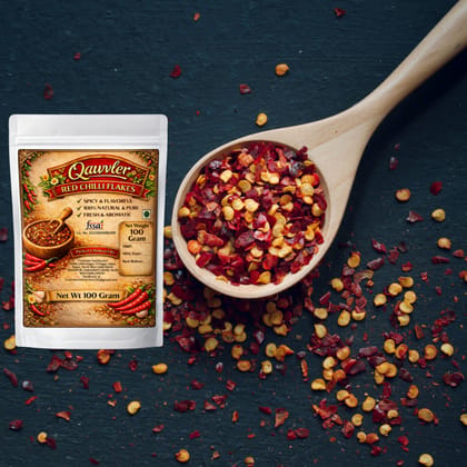Qawvler | Pizza Chilli Flakes & Oregano | Spice Combo Pack, 200 Gram Total | Seasonings Fresh & Natural Herbs | Each 100 Gram Pouch | (Pack of 2)