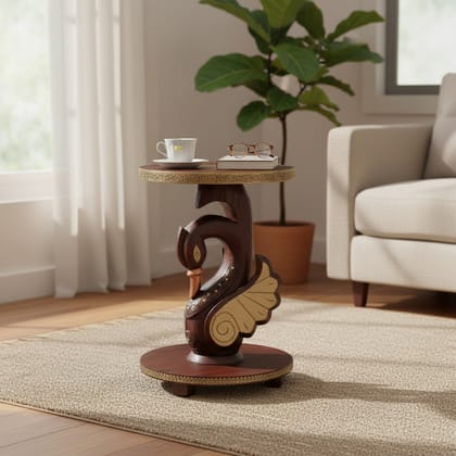 Wooden Brass Metal Duck Coffee Table