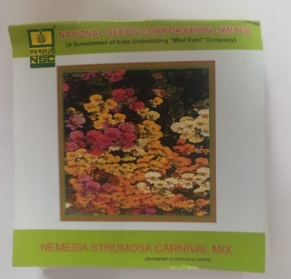 NSC Flower Nemesia Strumosa Carnival Mix 3 Gram Truthfully Labeled Seed Pouch