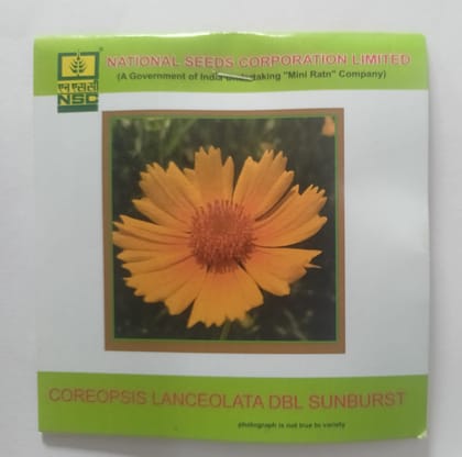 NSC Flower Coreopsis Lanceolata DBL Sunburst 3 Gram Truthfully Labeled Seed Pouch