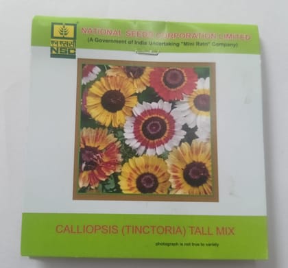 NSC Flower Calliopsis (Tinctoria) Tall Mix 3 Gram Truthfully Labelled Seed Pouch