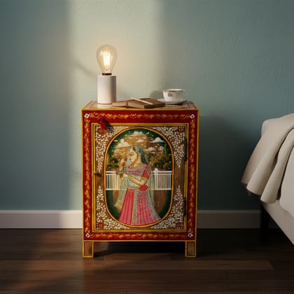 Wooden Painted Cabinet Antique Storage Bedroom Furniture Table