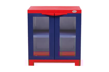 Supreme Furniture Fusion 01 FG Cabinet with Multipurpose with See-Thru Glass Panels Cupboard, Living Room and Kids(Small Size, (DIY)