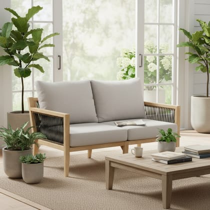 Outdoor Solid Wood Patio Sofa