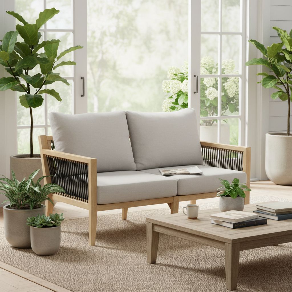 Outdoor Solid Wood Patio Sofa