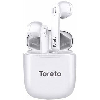 Toreto T-Pods TWS Wireless Earbuds Handsfree Wireless Earphones, TOR286 Bluetooth Headset (White, True Wireless)_329clone.
