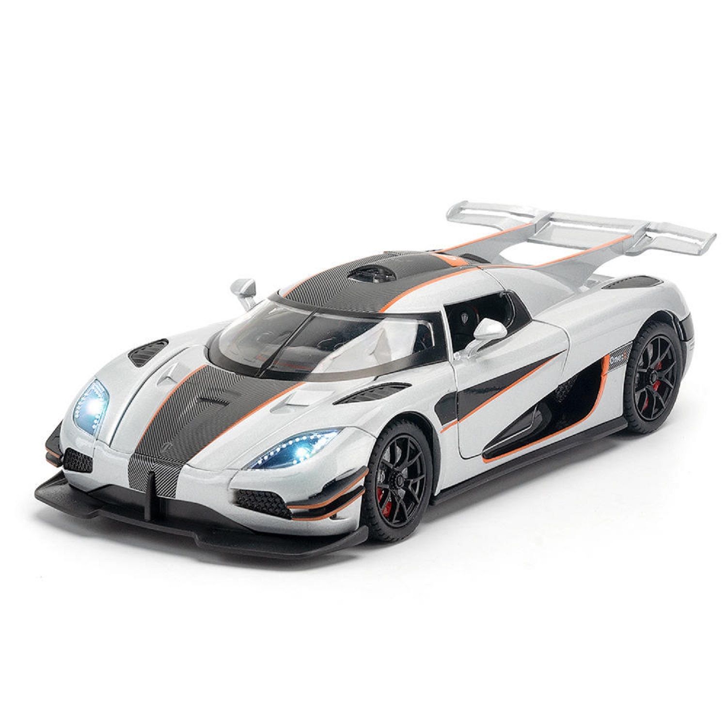 KTRS Enterprise 1/32 Dodge Challenger Kenigsegg Die Cast Metal Toy Cars,Pull Back Hellcat Car with Light and Music Hellcat Toy Car Collectible Model Cars,for Boys Age 3 + Year Old