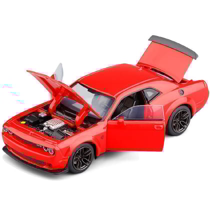 KTRS Enterprise 1/32 Dodge Challenger Hllcat Die Cast Metal Toy Cars,Pull Back Hellcat Car with Light and Music Hellcat Toy Car Collectible Model Cars,for Boys Age 3 + Year Old
