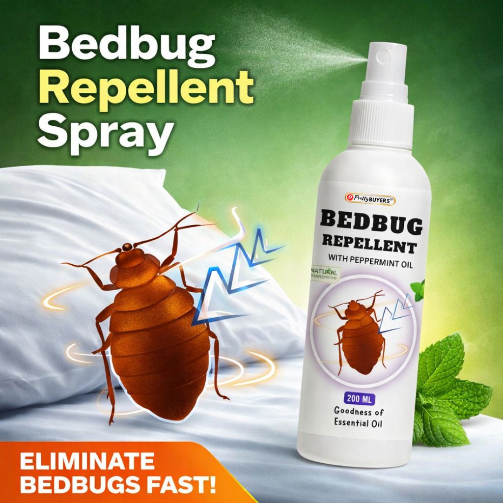 PrettyBUYERS Herbal Bed bug Repellent Spray with Peppermint Oil | Organic Khatmal Marne Ka Spray 200ml (Pack Of 1) - Fresheners and Repellents | Buy online on ZillyBuy