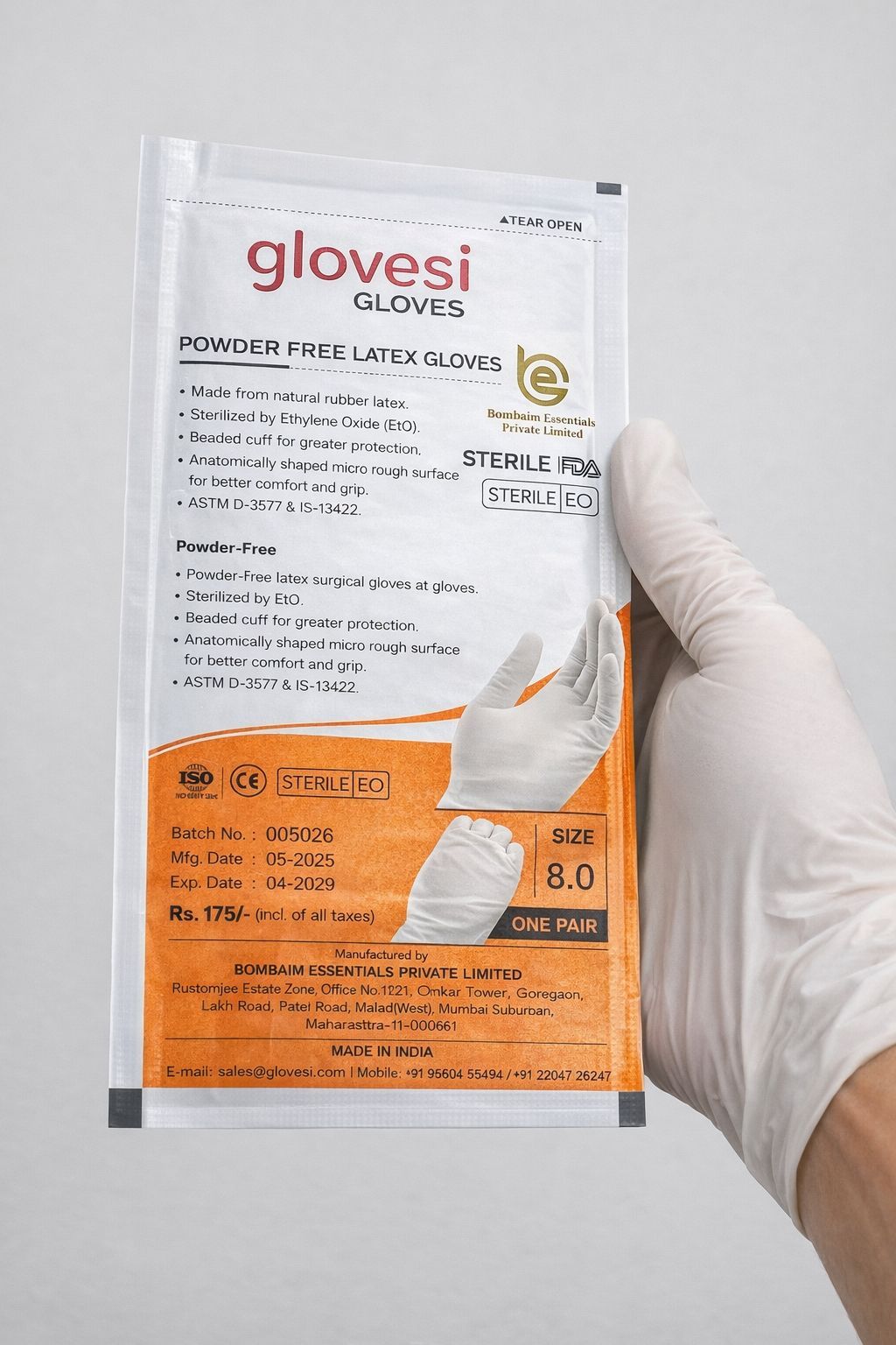 SURGICAL STERILE POWDERER FREE GLOVES