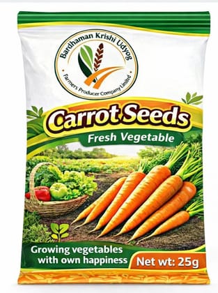 Bardhaman Krishi Udyog Carrot Seeds for Fresh Vegetable Growing - Net Wt. 25g