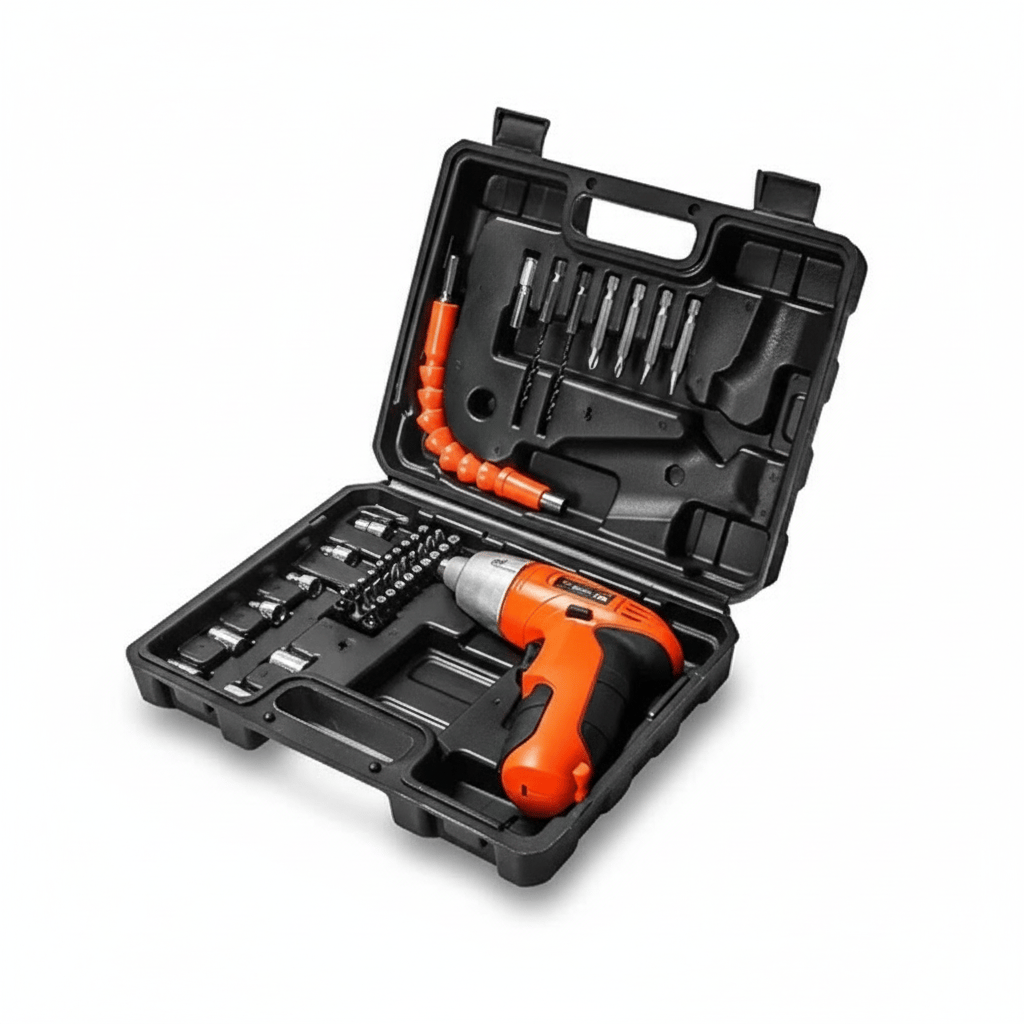 45 Pcs Rechargeable Cordless Electric Screwdriver & Drill Kit with LED Light