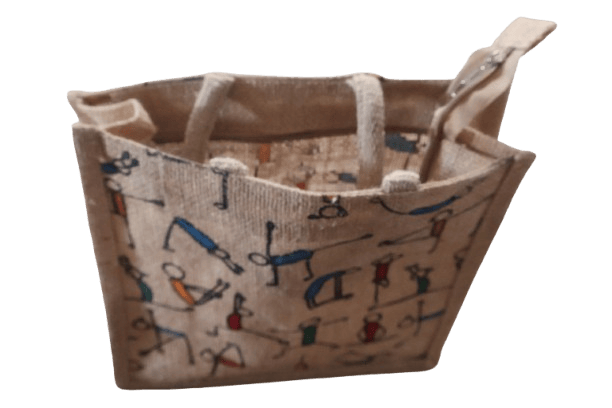 Eco-Friendly Jute Handbag with Multi color dancing dall Design