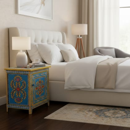Wooden Bedside Table with Storage
