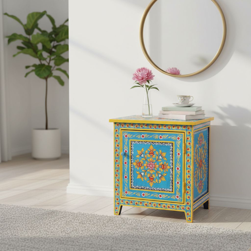 Wooden Bedside Table with Storage