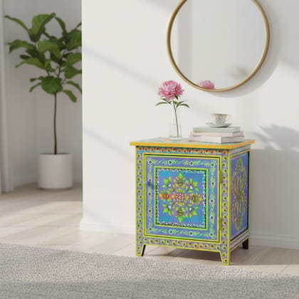 Wooden Bedside Table with Storage