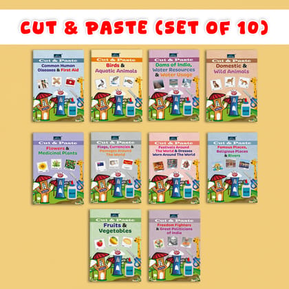 Cut & Paste Combo Set of 10 Activity Books for Kids Part 1 – Creative Craft Fun, Scissor Skills, Hands-On Learning, Fine Motor Development