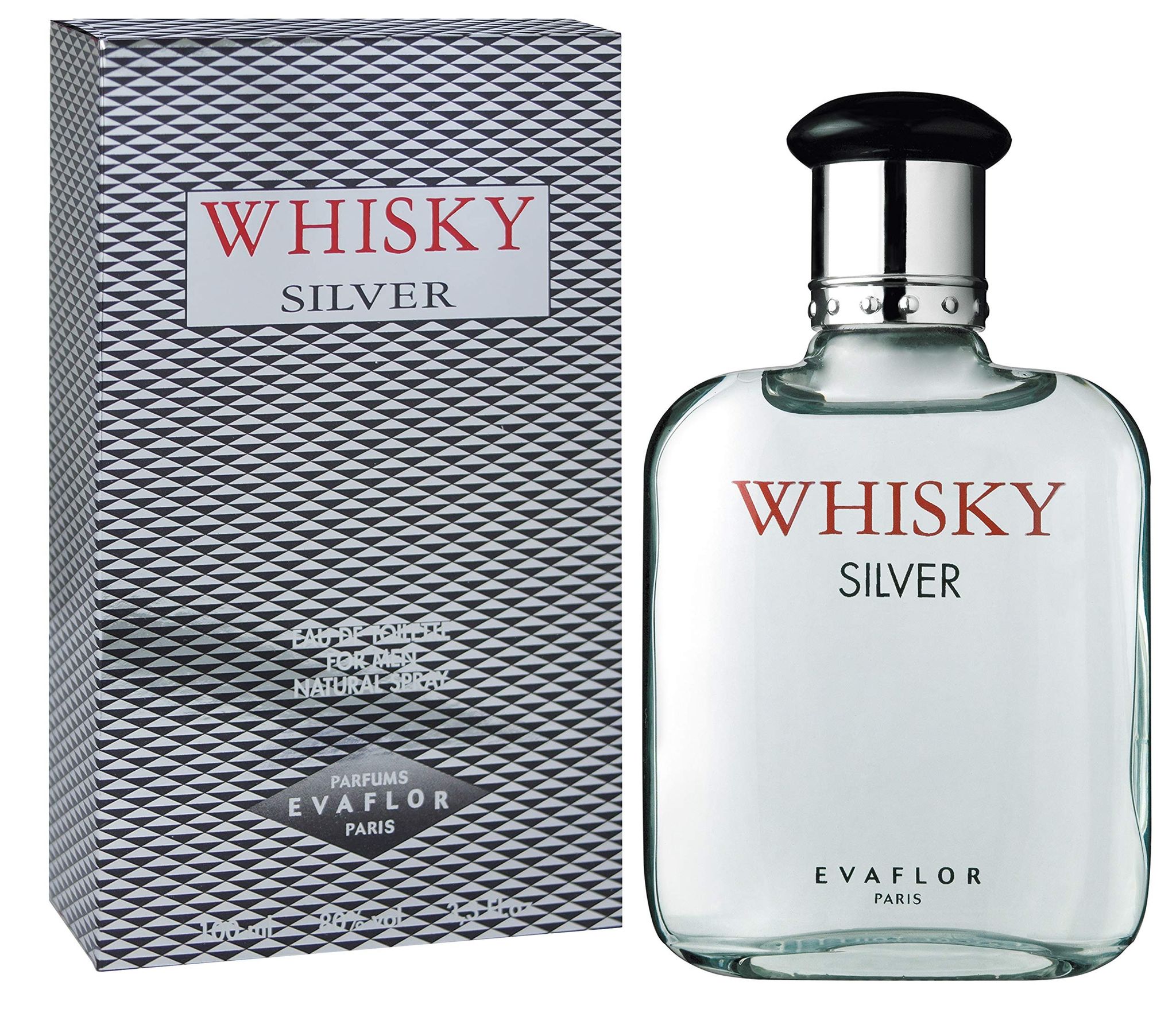 Evaflor Whisky Silver Eau De Toilette for Men – 100ml | Fresh, Spicy & Woody Long-Lasting Fragrance