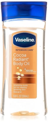 Vaseline Intensive Care Cocoa Radiant Body Oil with Pure Cocoa Butter Gel Oil – 200ml | Deep Moisture for Soft, Smooth & Glowing Skin