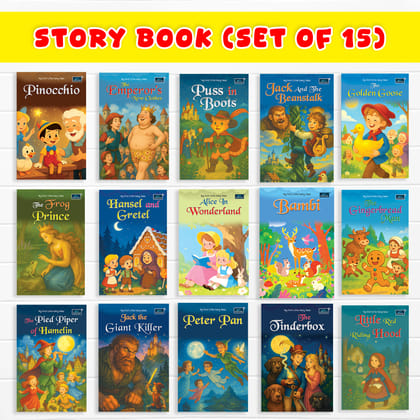 Set of 15 Books Combo My First Little Fairy Tales Series (1) -  Classic Stories, Moral Values, Reading, Illustrations 